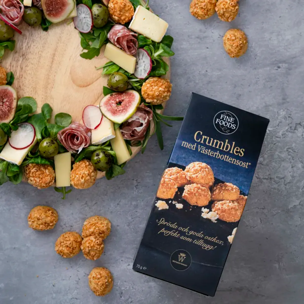 Crumbles med Västerbottensost